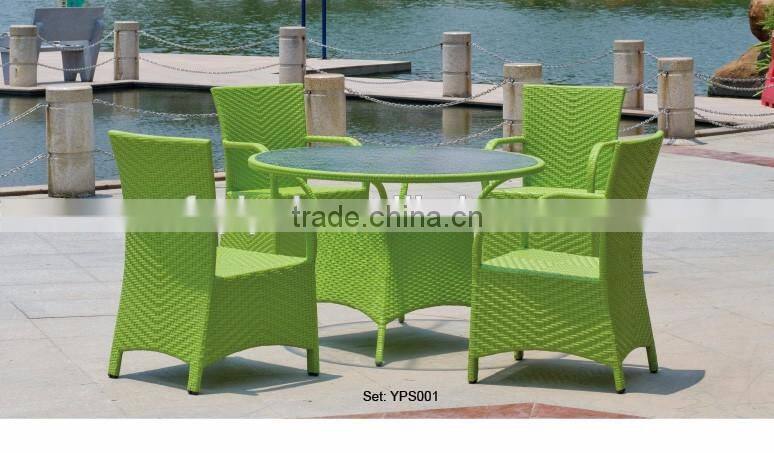 aluminum outdoor furniture comfortable leisure rattan wicker table chairs dining set YPS003