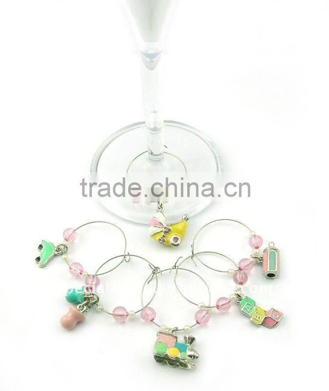 wholesale metal lucky theme wine bottle charms