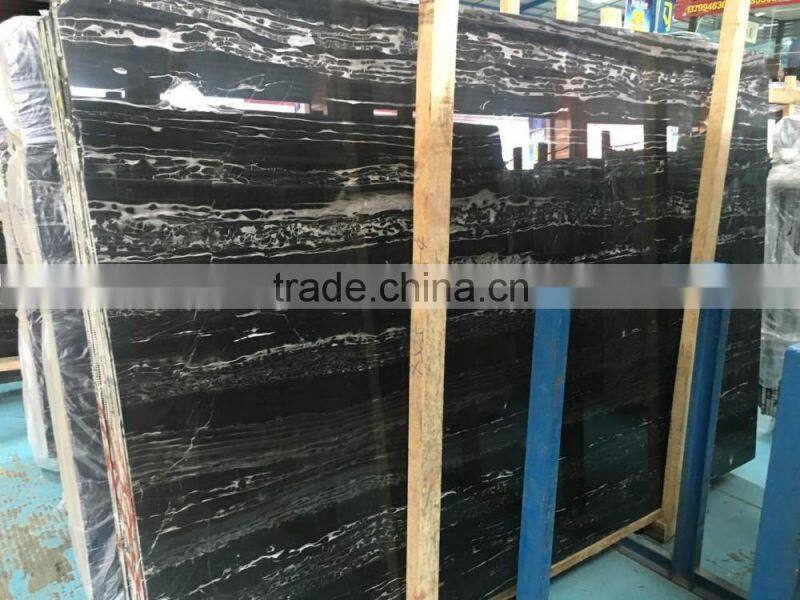 Hot-sell Silver Gragon Marble; Black marble with white veins