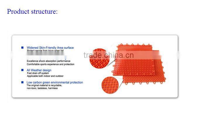 Plastic interlocking badminton court with high quality