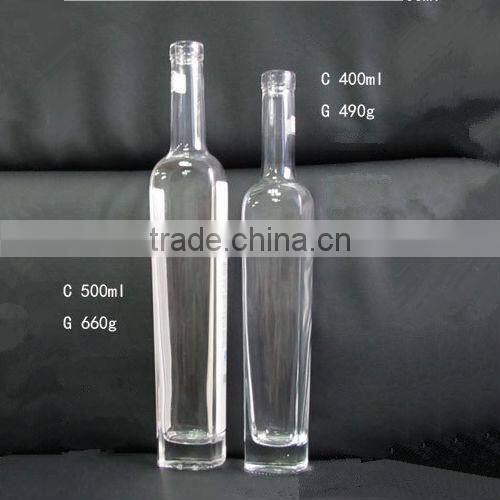 high white material square cooking oil glass bottle
