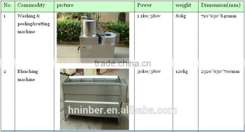 fried potato chips line from inber factory