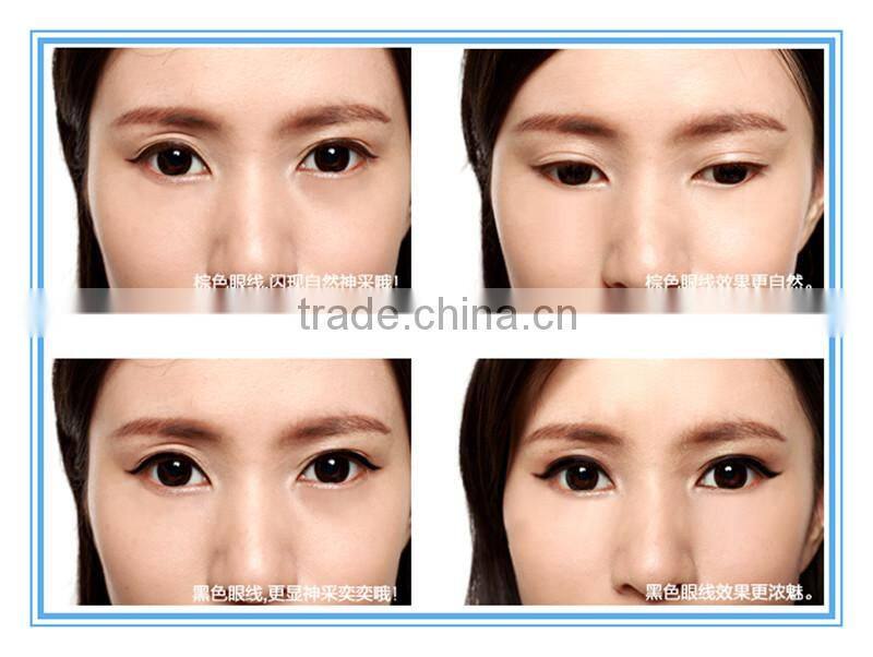 Mix 4 colros Music Flower Water-Soluble Eyeliner Powder Black & Brown with Double-ended Eyelining Brush