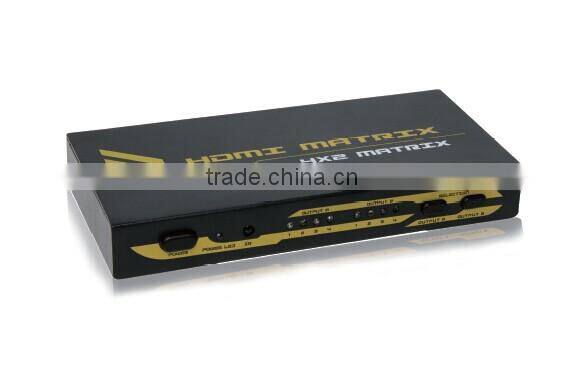 Excellent HDMI Video Matrix 4x2 Support 3D 1080p With IR Remote 4 to 2 HDMI Matrix Switcher
