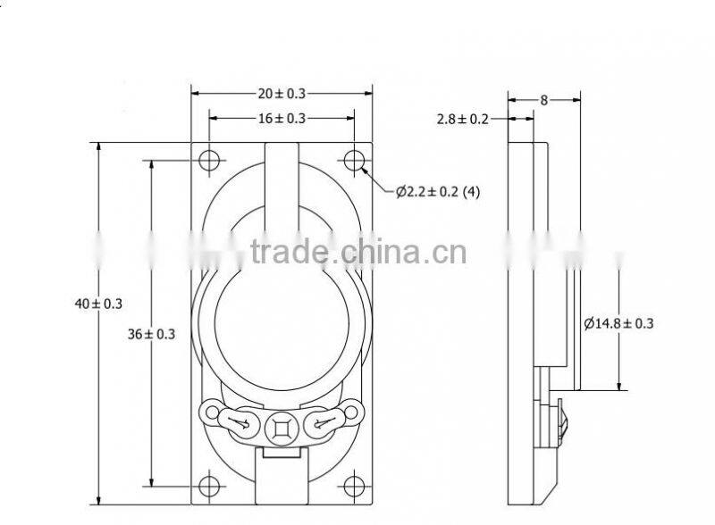 FBS2040 2015 new 8ohm 1W square fabric cone manual mini speaker for Computer (FBELE)