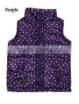 Apparel Stocklots Girls Cute Padded Vest with Polar Fleece