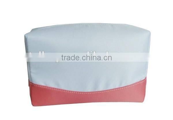 2016 New coming wholesale custom pu leather polyester vanity bag cosmetic bag for promotion,polyester for main body