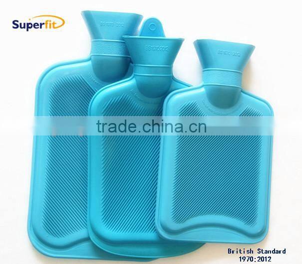 2015 NEW fashion Particular BS double or Single ribbed Nature Rubber Hot water bag color