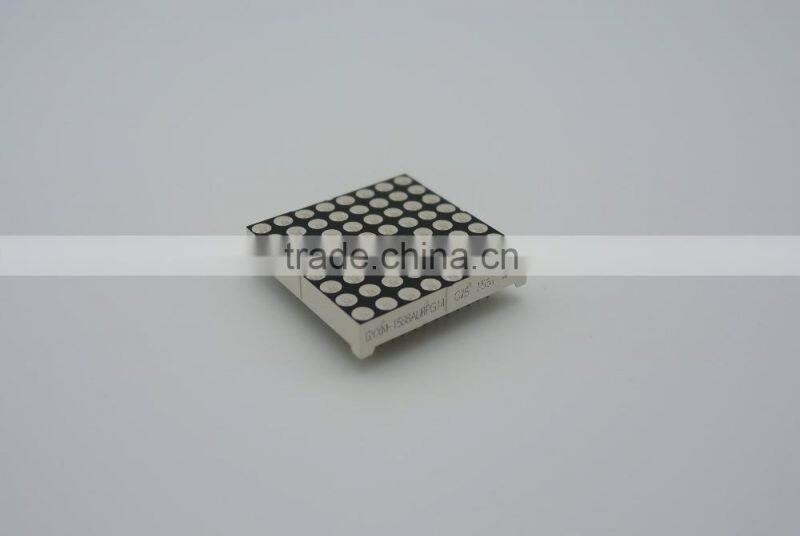 high reliability amber emitting color 1.5 inch 38mm 4.75 mm pitch 8*8 LED dot matrix display