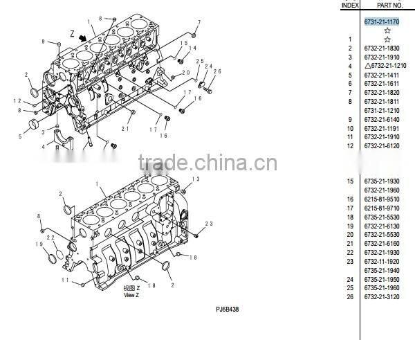 PC200-7 cylinder block 6731-21-1170