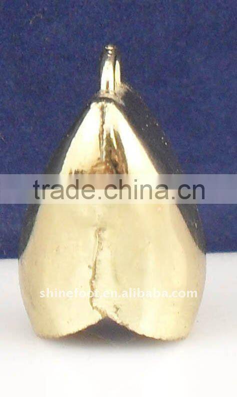 3.6inch keyring cowbell A4-C017 in gold plated with leather strap and fringes as souvenir (E136 )