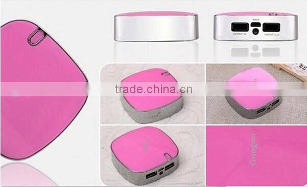 Guoguo 2016 Hot Selling Dual USB Portable Square 4000mah Power Bank for iphone,samsung
