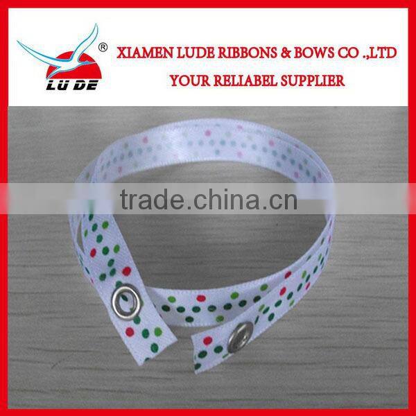 2014 New design printed satin ribbon bracelet