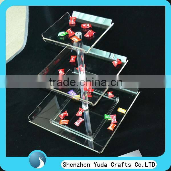 3 tier clear acrylic wedding cake stand plexiglass sweet display stand perspex candy tray for wedding durable