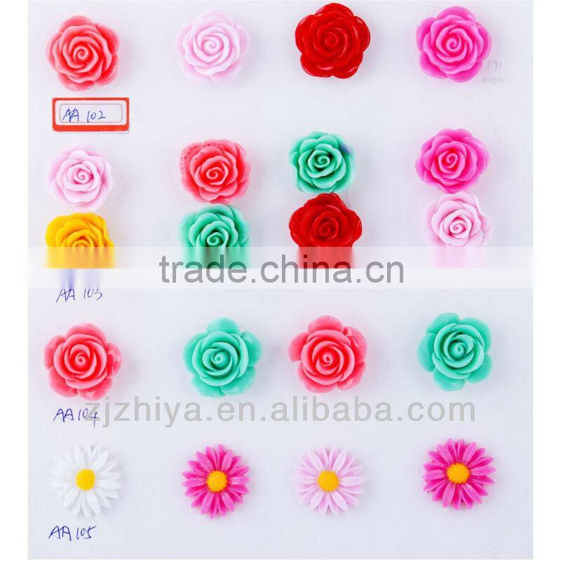 China alibaba fashion flatback resin flower beads