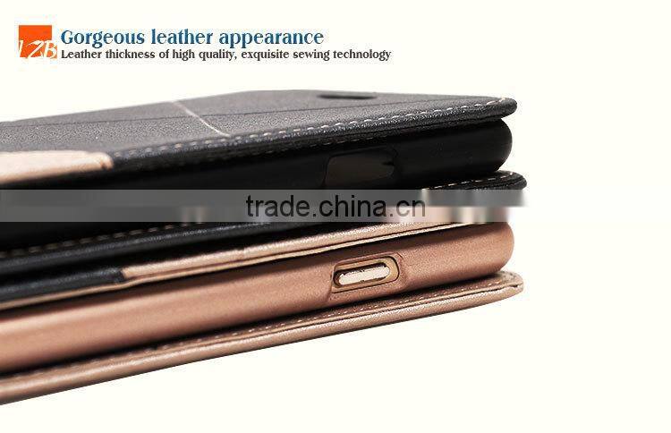 LZB Wholesale custom leather cell phone cases for iphone 5s flip cover with stand