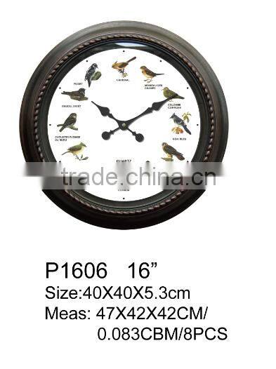 promotional plastic bird sounds wall clock