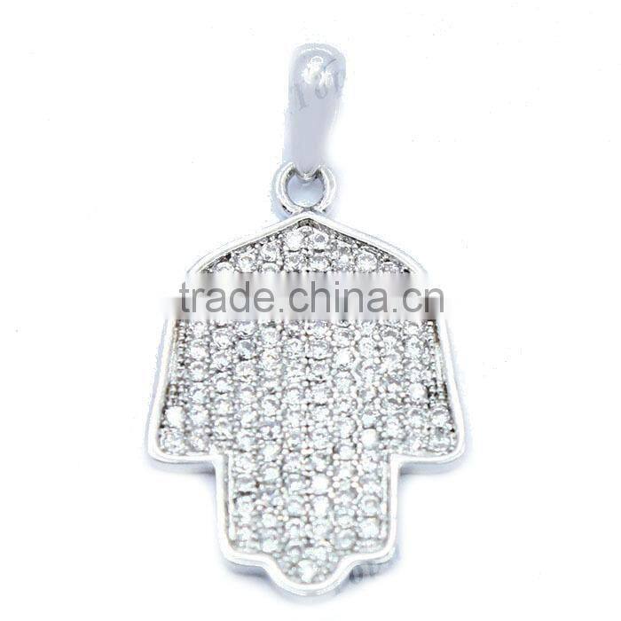925 silver pendant palm shape design pendant micro pave setting zircon
