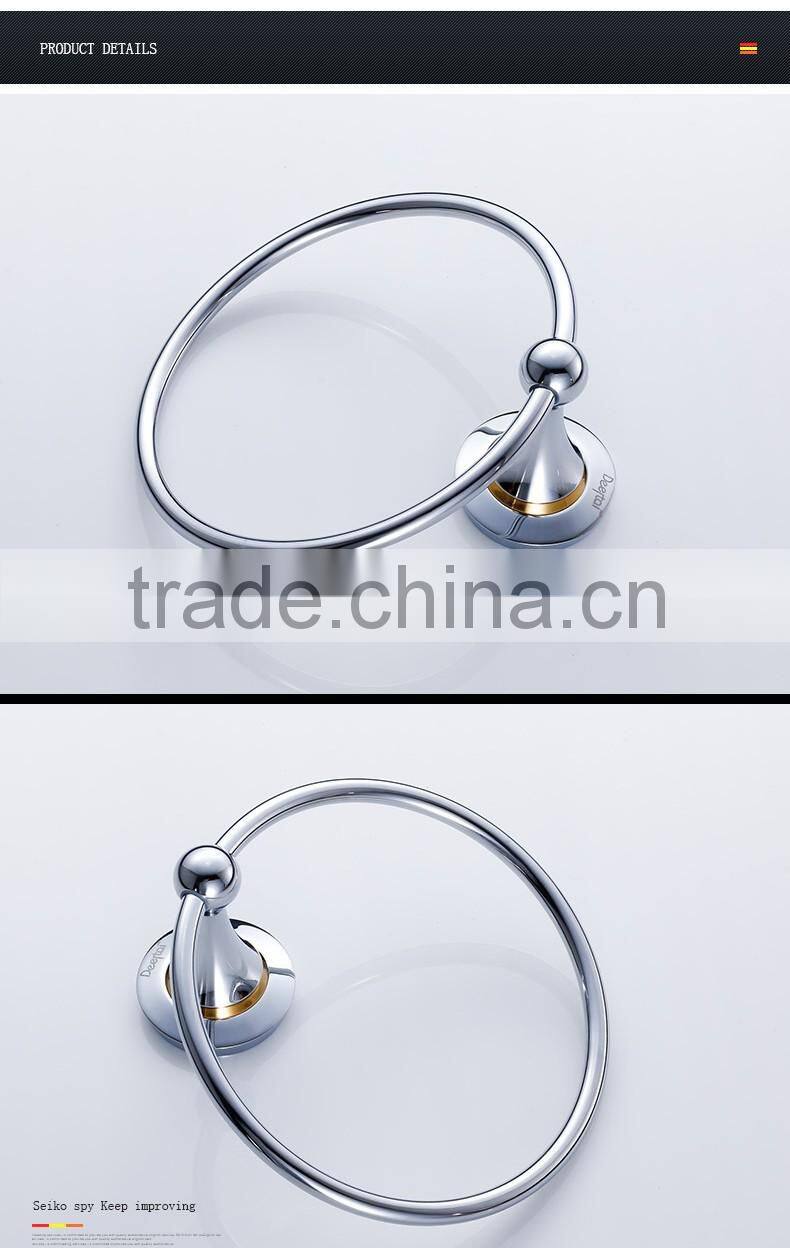80360 bathroom accessory fashion hotel use circular towel Ring with gold Towel holder