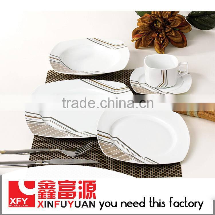 China supplier high quality Beautiful Ceramic Dinner Set With Flower For Wal-Mart