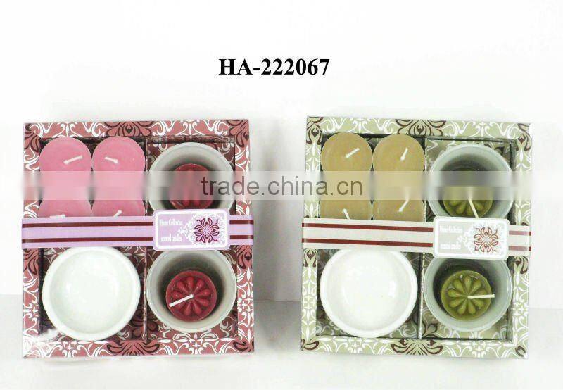 scented candles and incense with candle holders and incense holder gift set