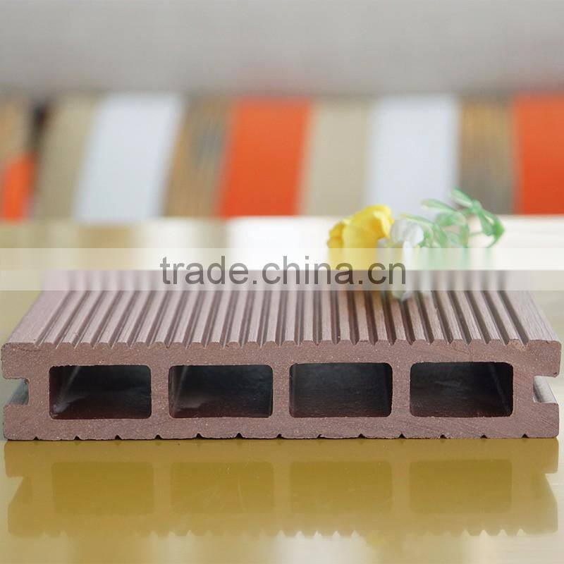 Waterproof wood plastic composite flooring for outdoor decking with HDPE