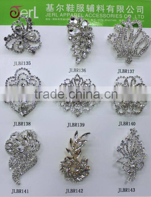 Shinning small flower clear crystal alloy flower rhinestone brooch