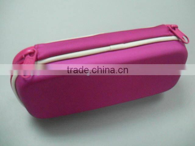 GC- Pink leather cover Embossed logo pressing mould eva case for pencil case