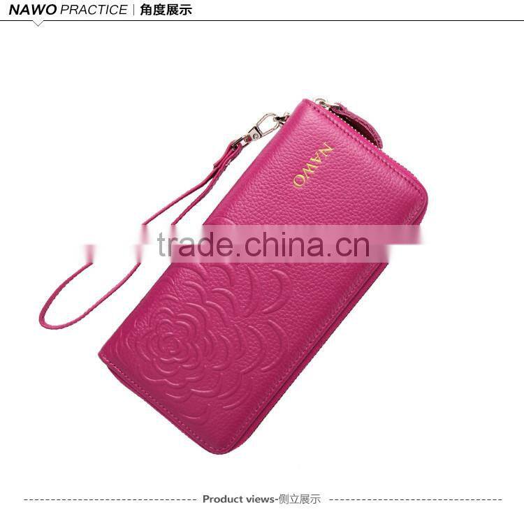 designer leather clutch wallets long purse zipper for women
