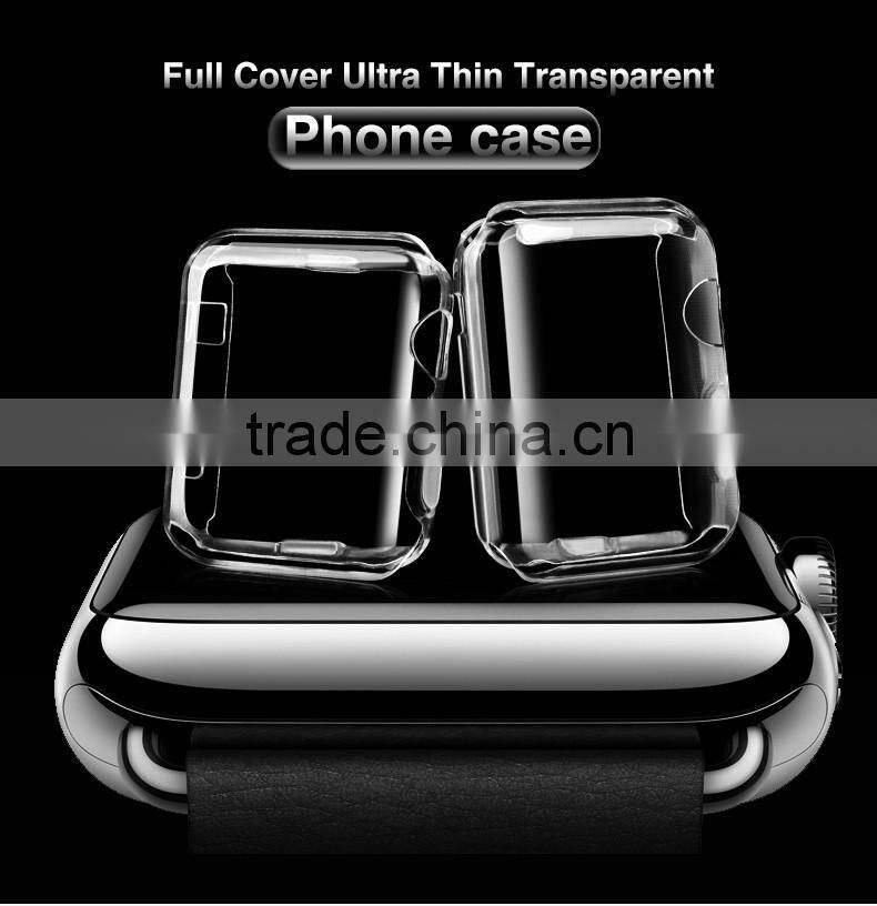 New product!!! Wholesale price Full cover Ultra Thin Clear TPU cell phone protector case for apple watch 38MM/42MM