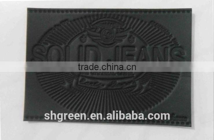Black embossed imitation leather patch for table