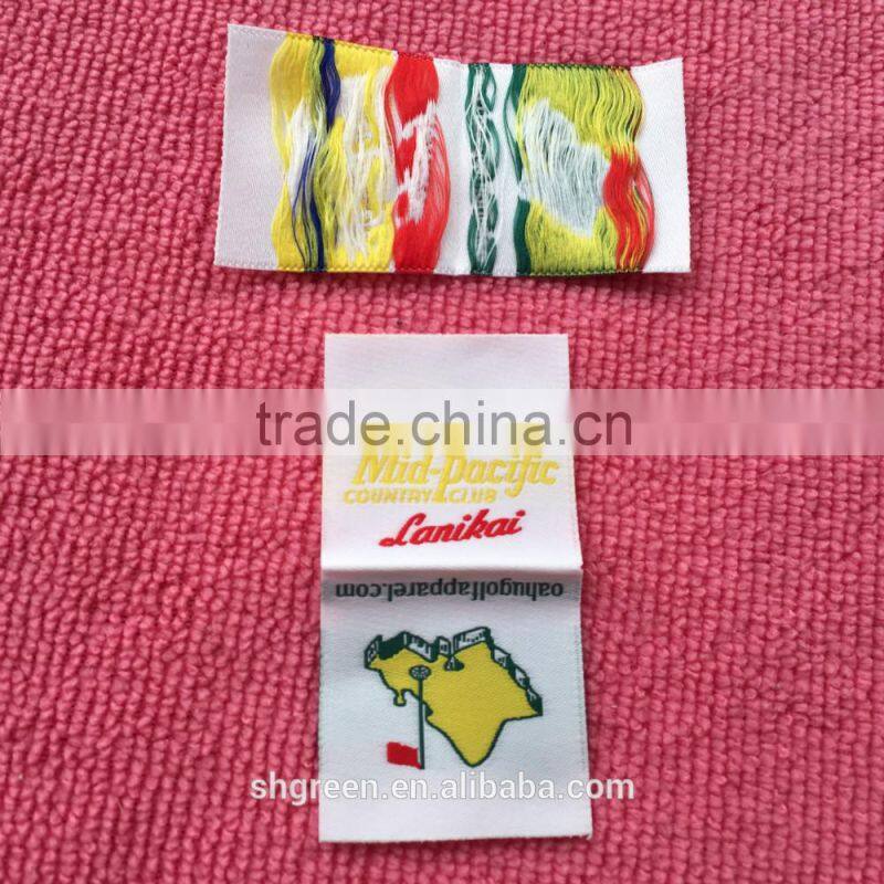 high definition off-white taffeta woven label,knitting clothing tag