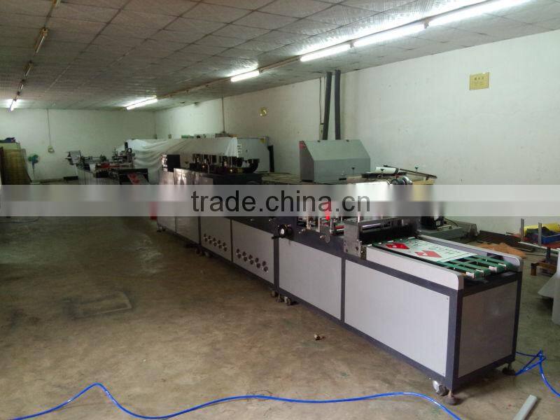 roll material Automatic Flatbed Screen Priting Machine+UV dryer/IR tunnel+ lamination+cutting