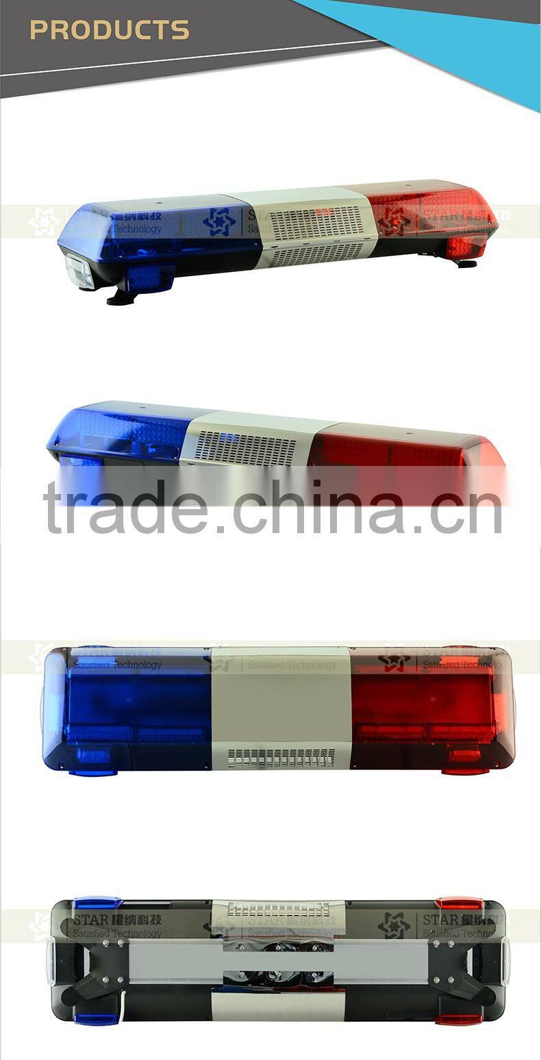 police alarming emergency red and blue light bar