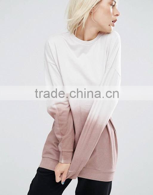 Fashion women pullover Sweatshirt ,Dip dye hoodies and sweatshirts Custom