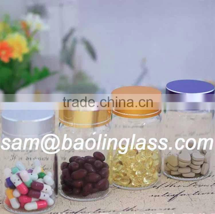 100ml clear medicine glass bottle with lid medical grade