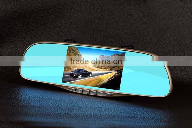 2015 Hottest HD 1080P car dvr dash camera rearview mirror 4.3" LCD display Blue Mirror 12MP lens G-Sensor XY-G65D