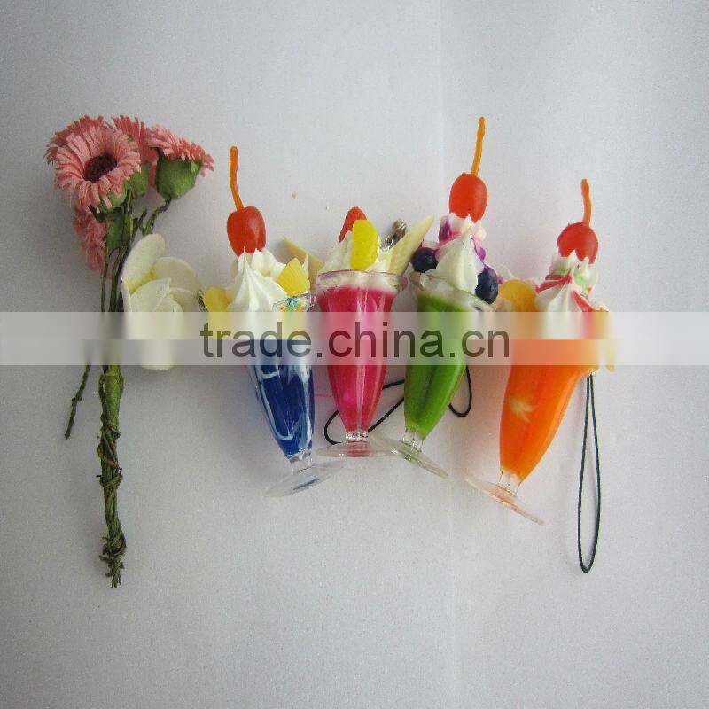 Artificial/Fake/Simulate ice cream cake keychains/keyrings for mobile phone accessory in arts and crafts for summer holiday