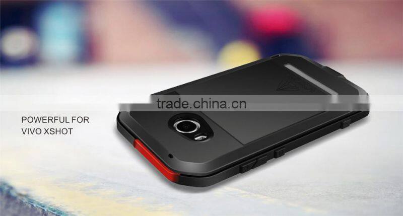 LOVE MEI Powerful Case Metal Aluminium+Gorilla Glass+ Silicon Hybrid Case for BBK VIVO XSHOT WATER PRPOOF CASE