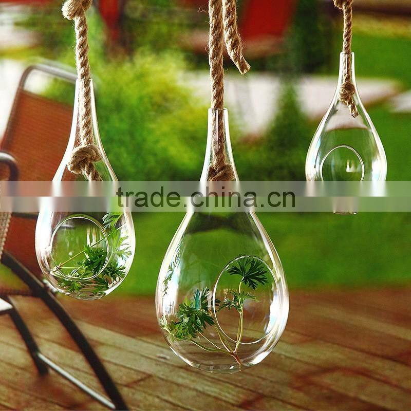 clear glass Vase water drop shape glass Landscape bottle 3 sizes