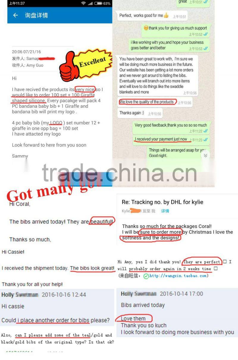 New Arrival Designs Baby bandana teething organic cotton baby bibs