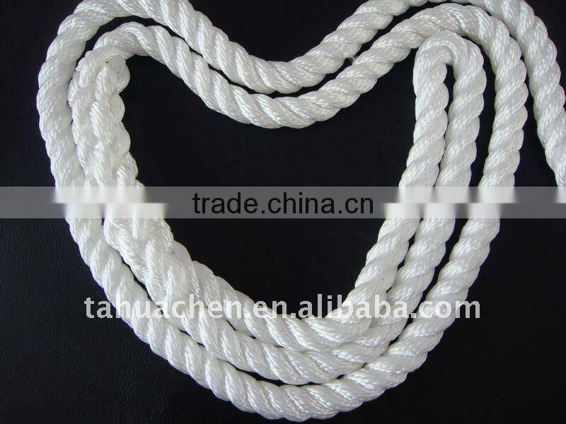 3 strands white pp twist rope