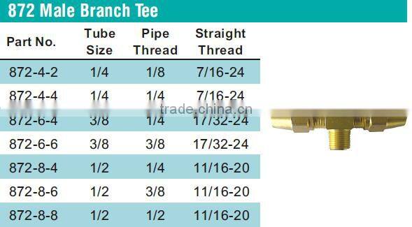 872 Male Branch Tee,Air Brake Fittings for Copper Tube,Brass valve