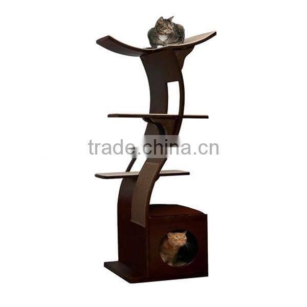 Luxury delux wooden cat tree tower for sale