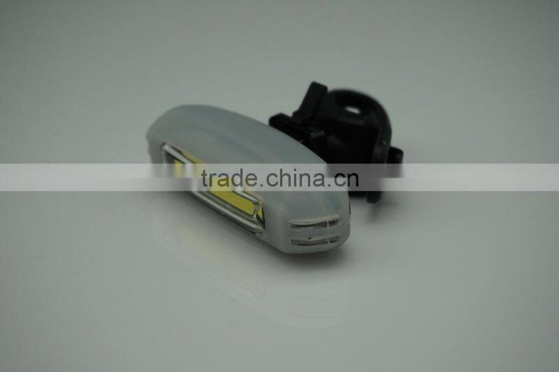 Usb rechargeable silicon bicycle front light,COB white LED