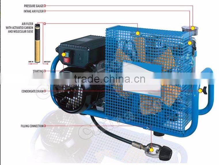 MCH-6 300bar air compressor for breathing air/blue frame