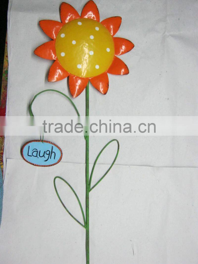 2015 newest metal flower garden decoration stake garden decoration flower metal decorative flower stakes garden stakes