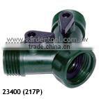 Garden 3-Way Y Hose Connector Shut Off With Valve