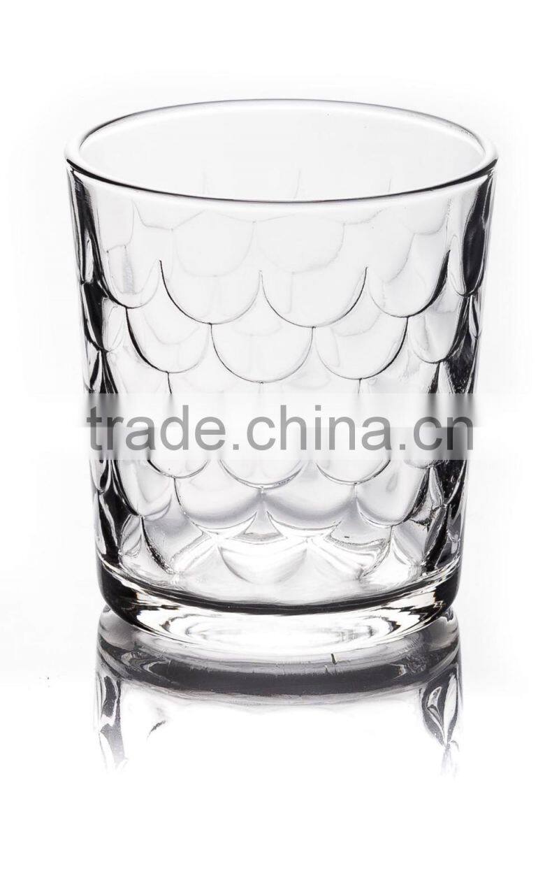 glass manufactory supply old fashion glass cup emboss