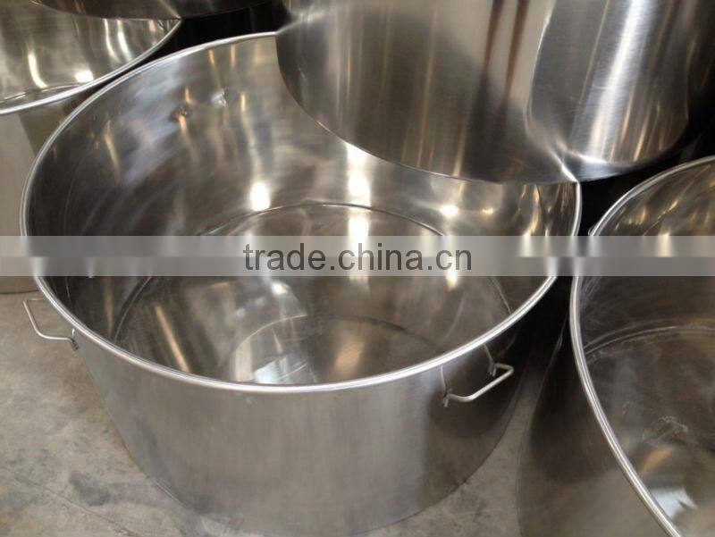Large stainless steel commercial cooking pot